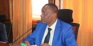 A photo of Senate Senate Standing Committee on Energy Chaired by Nyeri Senator Wahome Wamatinga during a session on March 22, 2023.