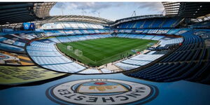A photo of the Etihad Stadium in Manchester City, England