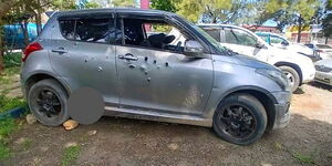 A photo of the vehicle four men killed in Buru buru were in on December 24, 2023