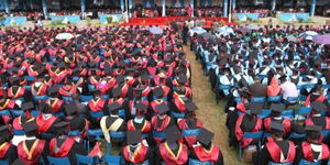 A photo of university students during a graduation ceremony in Kenya