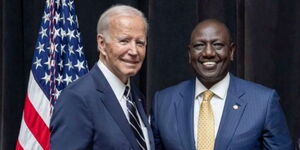 A photo of US President Joe Biden (left) and President William Ruto (right)