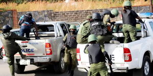 A photo of Zambian police officers during a past operation