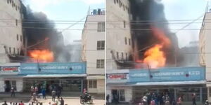 A  screengrab of a fire at Ngara on Friday July 21, 2023