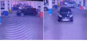 A screengrab of a vehicle being stolen at a mall in Kitengela on Saturday January 27, 2024