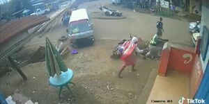 A screengrab of an accident recorded in Kiambu County 