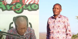 A screengrab of former Taita Taveta governor Granton Samboja in studio and on the field on July 2023