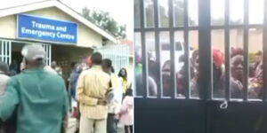 A screengrab of Naivasha residents outside the sub county hospital on November 27, 2023