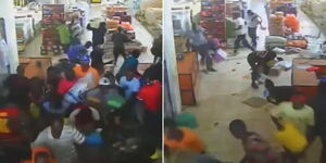 A screengrab of residenst looting a supermarket in Kisumu County on Wednesday July 19,  2023