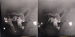 A screengrab of suspects robbing a family in Kisumu on Sunday September 10, 2023