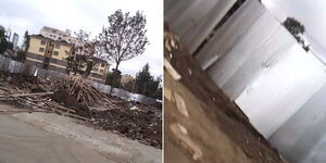 A screengrab of the mabati fence erected in Kileleshwa after a demolition on Tuesday July 25, 2023