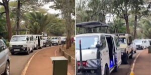 A screengrab of tourists heading to the Nairobi National Park at the entrance on Sunday September 10, 2023