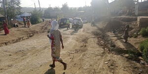 A section of the Jitoni-Rabai road in Jomvu, Mombasa County