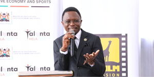Sports Cabinet Secretary Ababu Namwamba during the 2022 Kalasha Award Ceremony on December 13, 2023.