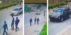 Screengrabs of the individuals allegedly involved in the abduction, and a car suspected to have been used, October 18.