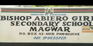 The entrance of Bishop Abiero Girls in Kisumu