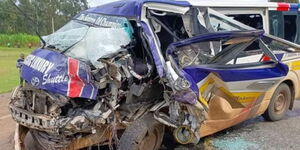 A Matatu involved in an accident at Uplands on April 21, 2024