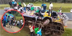Football fans involved in a road accident at Kimende along the Nairobi-Nakuru highway on Saturday, September 13, 2025.