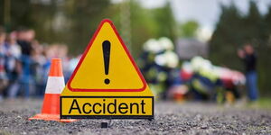 An accident alert along the road