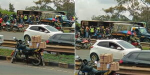 A bus involved in accident