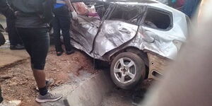 An accident between a truck and a car along southern Bypass in Nairobi county on October 14,2023