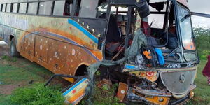 A bus accident at Kanyonyoo junction along the Thika-Mwingi road on Sunday, April 23. 