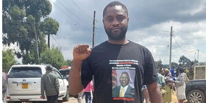 Activist Mwabili Mwagodi during a past anti-government demonstration in Kenya.