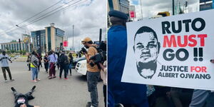 A collage of protests along Nairobi's Ngong Road on June 9, 2025, to demand justice for influencer Albert Ojwang while under the custody of Central Police Station officers in Nairobi.