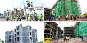 Kenyans working at the affordable housing units