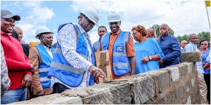 President William Ruto and his deputy Rigathi Gachagua laid the stone for the building of affordable houses in Nanyuki on January 10, 2024.