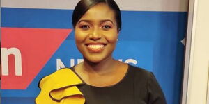 KTN news anchor Akisa Wandera in studio on February 3, 2021.