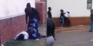 A woman allegedly assaulting female guard in Nairobi, Kenya