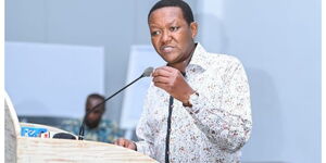 A photo of the Tourism Cabinet Secretary, Dr Alfred Mutua speaking in Malindi on February 4