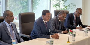 Kenyan delegation led by Foreign Affairs CS Alfred Mutua during establishment of diplomatic relations with Grenada on September 20, 2023.