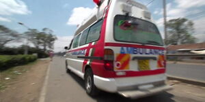 Stock photo of a speeding ambulance