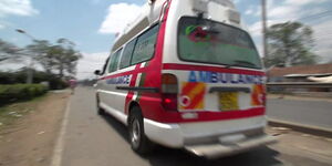 Stock photo of a speeding ambulance