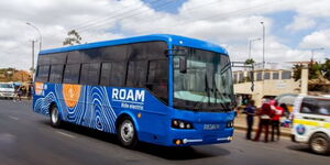An electric bus assembled by Roam Bus Company.