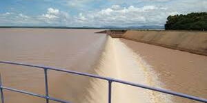 an undated photo showing Masinga Dam overflowing in Mwingi.