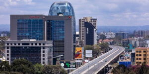 An aerial of a section of Westlands Nairobi