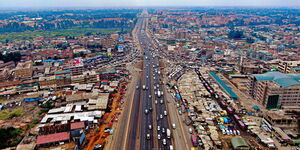 An aerial view of Githurai town along Thika Road
