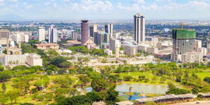 An aerial view of Nairobi City