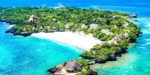 An aerial view of Wasini Island in Kenya