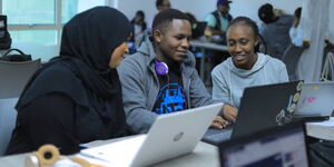 Students from the School of Information and Technology at Arizona International College.