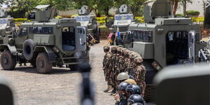 Armoured vehicles launched by Interior Cabinet Secretary Kithure Kindiki on March 20, 2024.