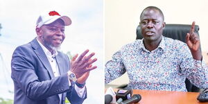 A photo collage of Kasipul Parliamentary candidate Philip Aroko (left) and Homa Bay town MP Peter Kaluma.