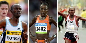 From left to right: Laban Rotich, Lornah Kiplagat and Moses Tanui.