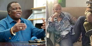 COTU Secretary General Francis Atwoli (left) and Guinea President Alpha Conde.