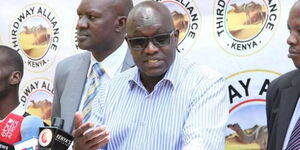 Thirdway Alliance leader Ekuru Aukot addresses the media in 2019