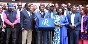 Azimio la Umoja leader and co-principals at a past address to the press.