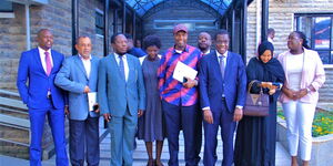Azimio members led by minority leader Opiyo Wandayi pose for a photo after being cleared to vie for EALA on November 9, 2022 