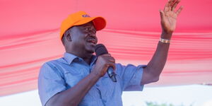 ODM leader Raila Odinga addressed residents at a past political rally.